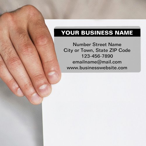Highlighted Business Brand Name on Gray Shipping Label
