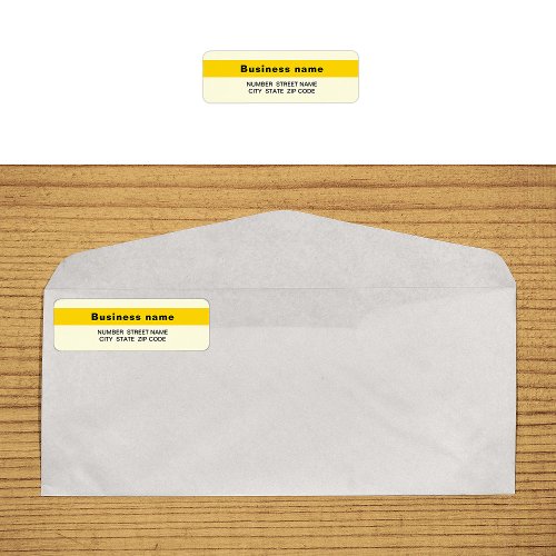 Highlighted Business Light Yellow Return Address Label