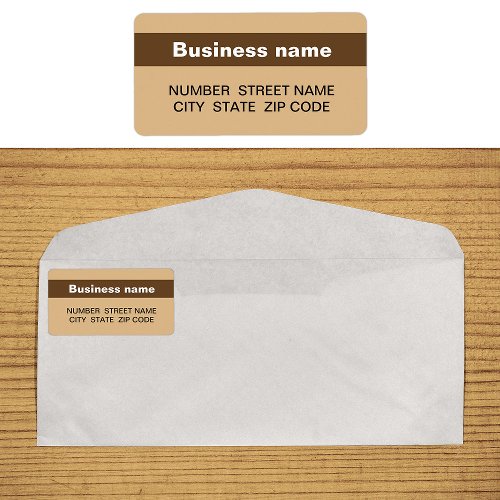 Highlighted Business Name on Brown Address Label