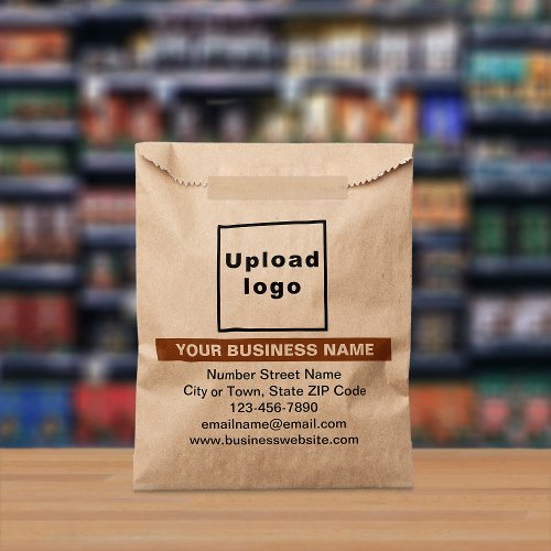 Highlighted Business Name on Brown Paper Bag