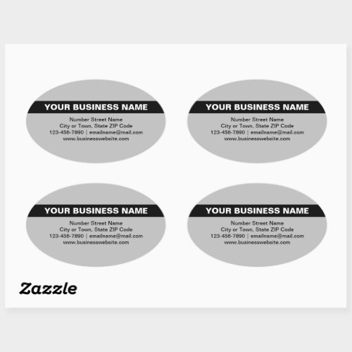 Highlighted Business Name on Gray Oval Sticker