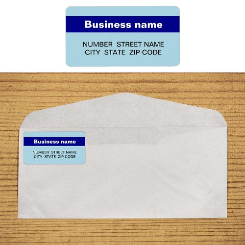 Highlighted Business Name on Light Blue Address Label