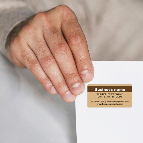 Highlighted Business Name on Light Brown Address Label