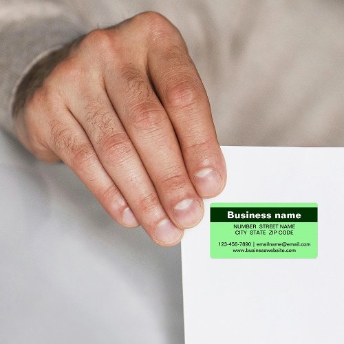 Highlighted Business Name on Light Green Address Label