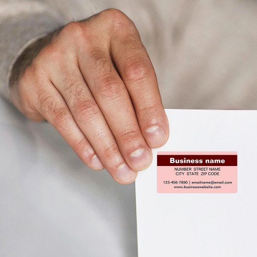 Highlighted Business Name on Light Red Address Label