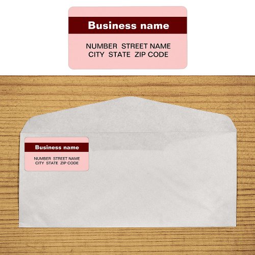 Highlighted Business Name on Light Red Address Label