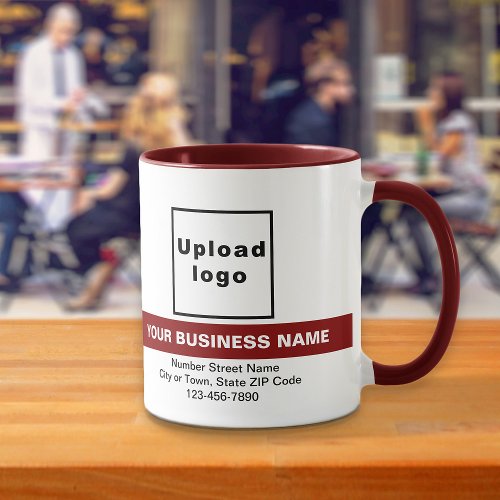 Highlighted Business Name on Maroon Combo Mug