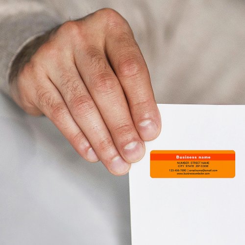 Highlighted Business Name on Orange Return Address Label