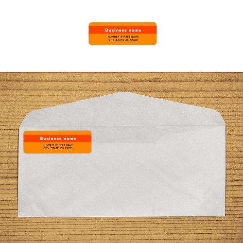 Highlighted Business Name on Orange Return Address Label