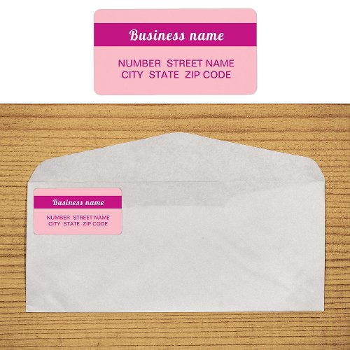 Highlighted Business Name on Pink Address Label