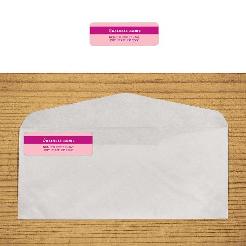 Highlighted Business Name on Pink Return Address Label