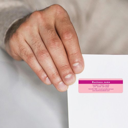 Highlighted Business Name on Pink Return Address Label