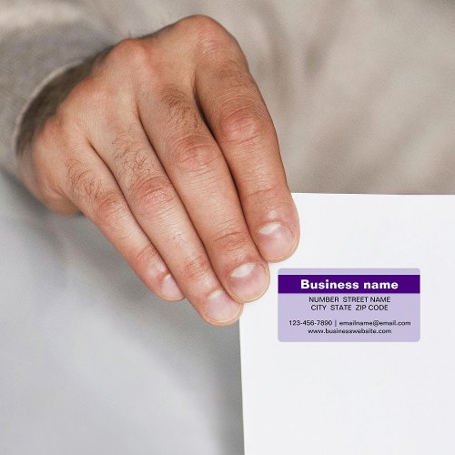 Highlighted Business Name on Purple Address Label