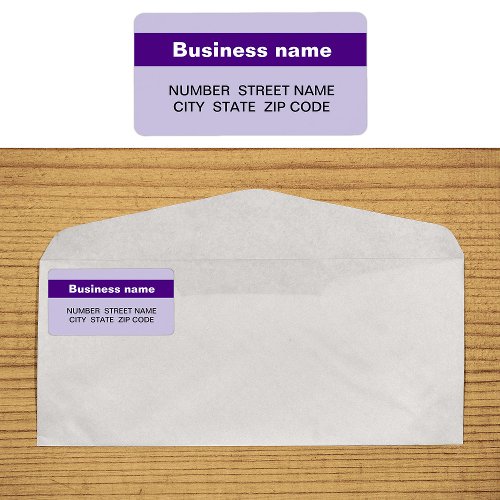 Highlighted Business Name on Purple Address Label