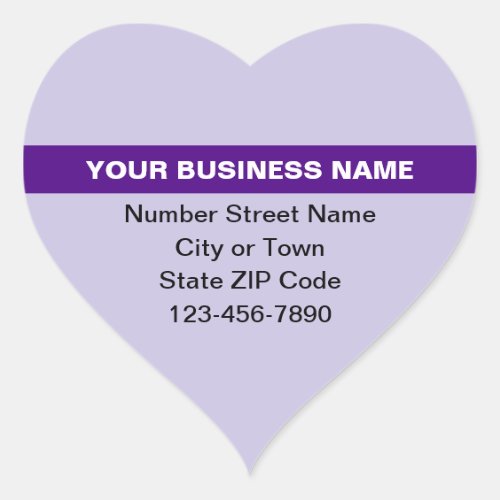 Highlighted Business Name on Purple Heart Sticker
