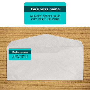 Highlighted Business Name on Teal Green Address Label