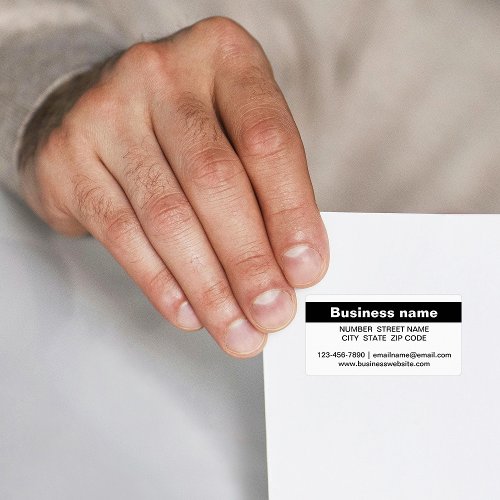 Highlighted Business Name on White Address Label