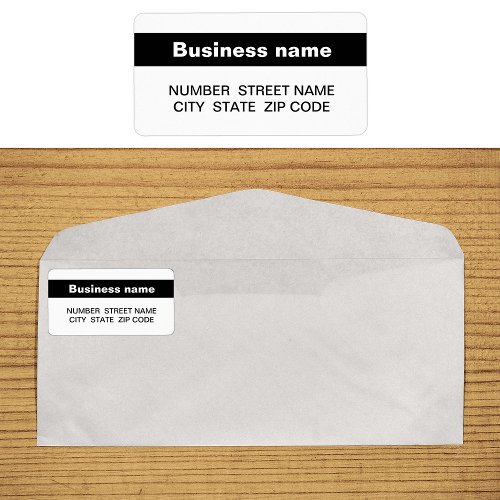 Highlighted Business Name on White Address Label