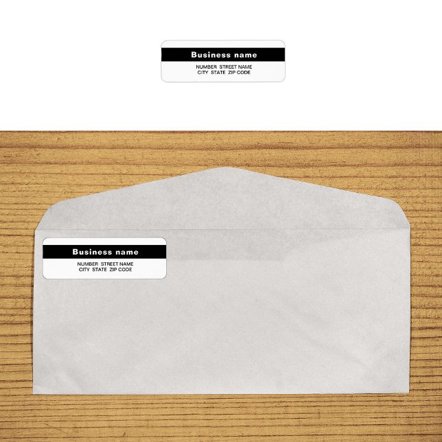 Highlighted Business Name on White Return Address Label (White return address label with your highlighted brand name)