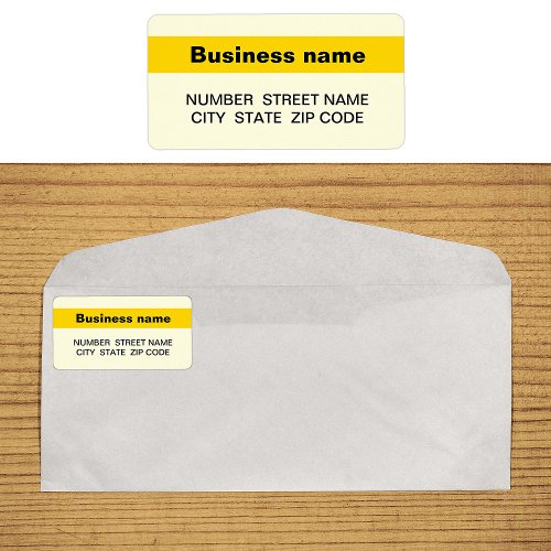 Highlighted Business Name on Yellow Address Label