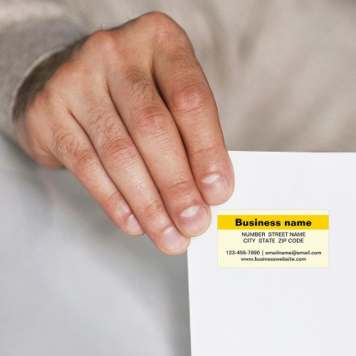 Highlighted Business Name on Yellow Address Label