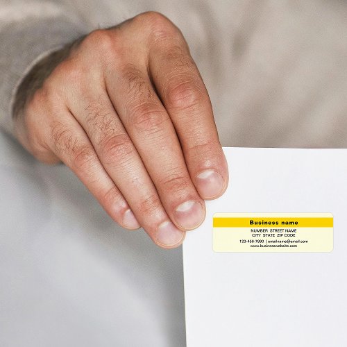 Highlighted Business Name on Yellow Return Address Label