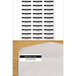 Highlighted Business Name White Return Address Label