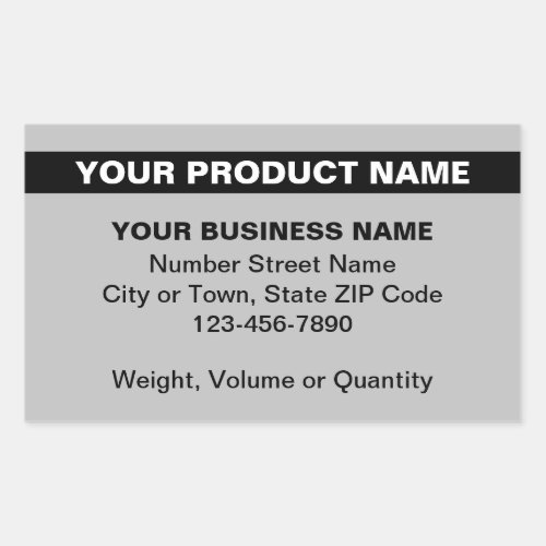 Highlighted Product Name on Gray Rectangle Sticker