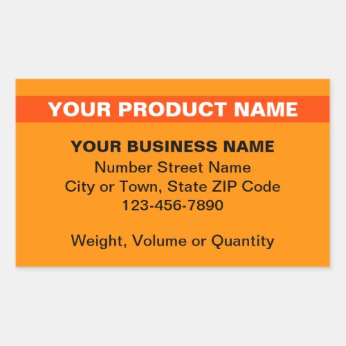 Highlighted Product Name on Orange Color Rectangular Sticker