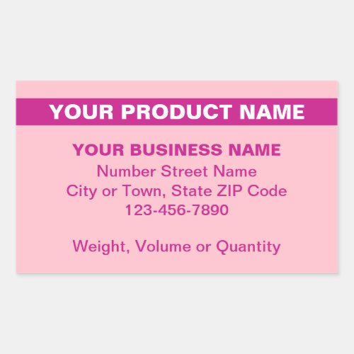 Highlighted Product Name on Pink Rectangle Sticker
