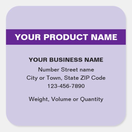 Highlighted Product Name on Purple Square Sticker