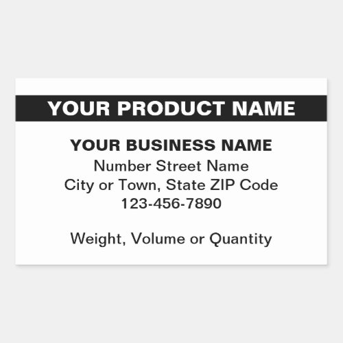 Highlighted Product Name on White Rectangular Sticker