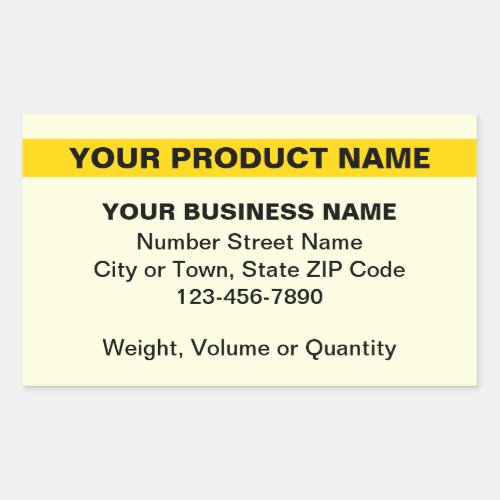 Highlighted Product Name on Yellow Rectangular Sticker