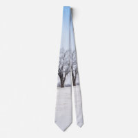 Highlighted Winter Oak Tree Neck Tie