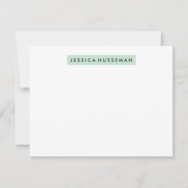 Highlighter A2 Stationery - Mint Note Card (Front)