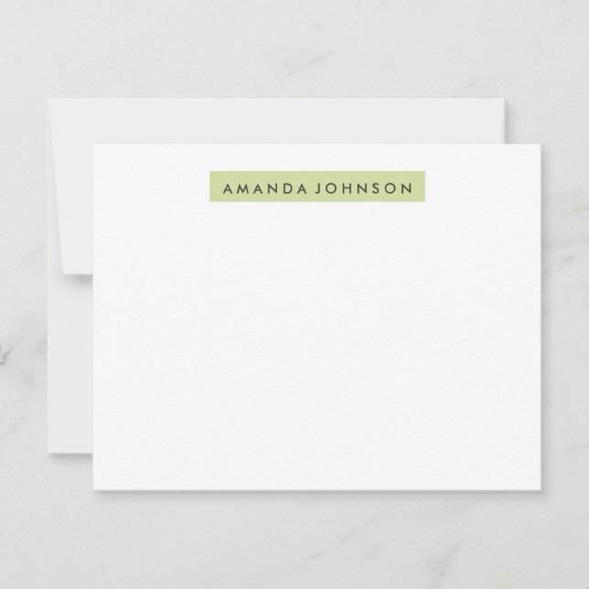 Highlighter A2 Stationery - Sage Green Note Card (Front)