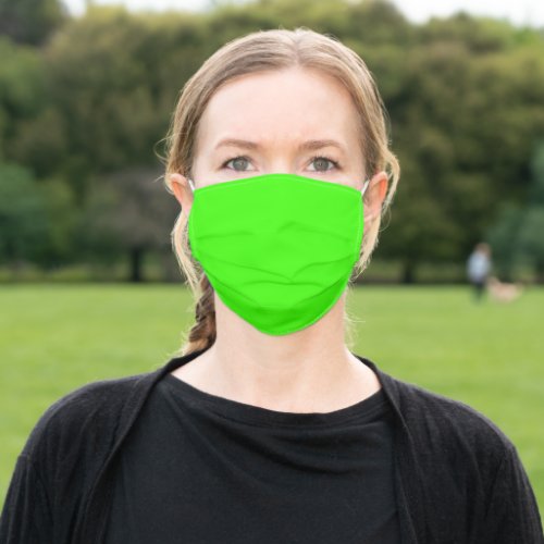 Highlighter Neon Green Solid Color Corona Virus Adult Cloth Face Mask
