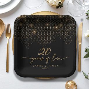 Highlights Gold 20th Anniversary ID1165 Paper Plates