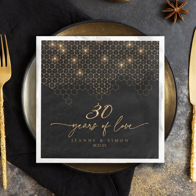 Highlights Gold 30th Anniversary ID1165 Paper Dinner Napkins (Creator Uploaded)