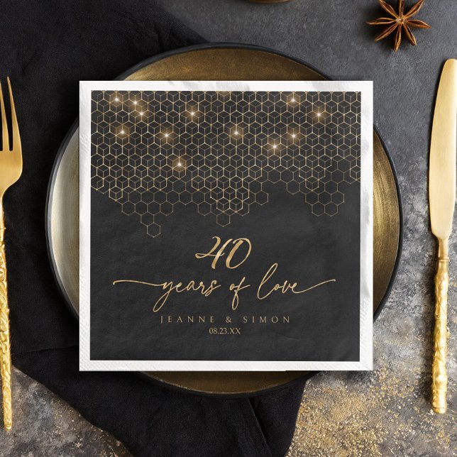 Highlights Gold 40th Anniversary ID1165 Paper Dinner Napkins (Creator Uploaded)