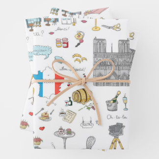 Highlights of Paris Wrapping Paper Sheets