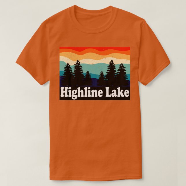 Highline Lake Colorado Retro T-Shirt (Design Front)