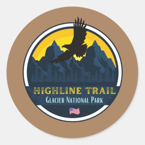 Highline Trail Glacier National Park Classic Round Sticker