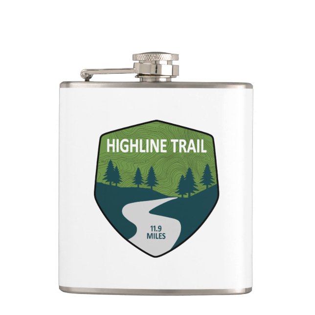 Highline Trail Glacier National Park Flask (Front)