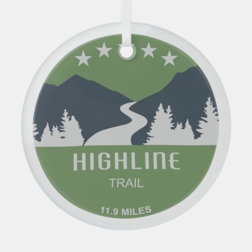 Highline Trail Glacier National Park Glass Ornament