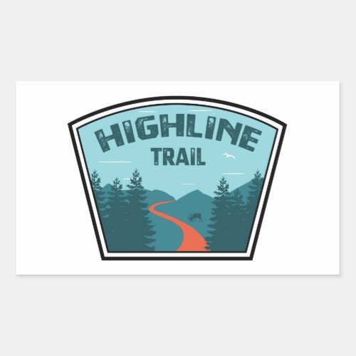 Highline Trail Glacier National Park Rectangular Sticker