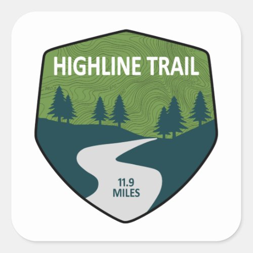 Highline Trail Glacier National Park Square Sticker