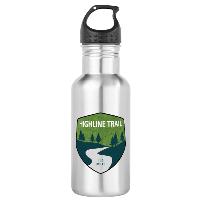 Highline Trail Glacier National Park Stainless Steel Water Bottle (Front)