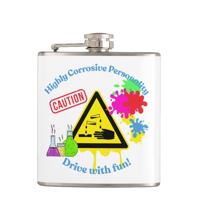 Highly Corrosive Personality Class 8 ADR Trucker Flask (Front)