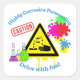 Highly Corrosive Personality Class 8 ADR Trucker Square Sticker